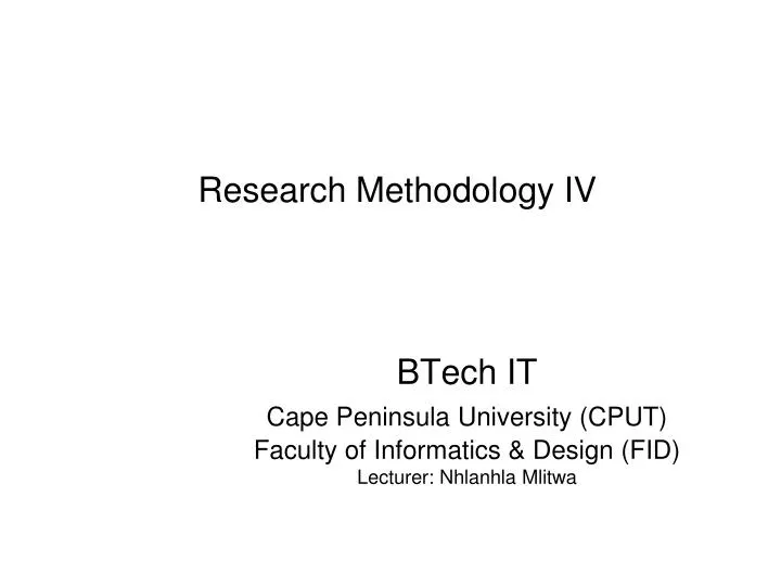 research methodology iv