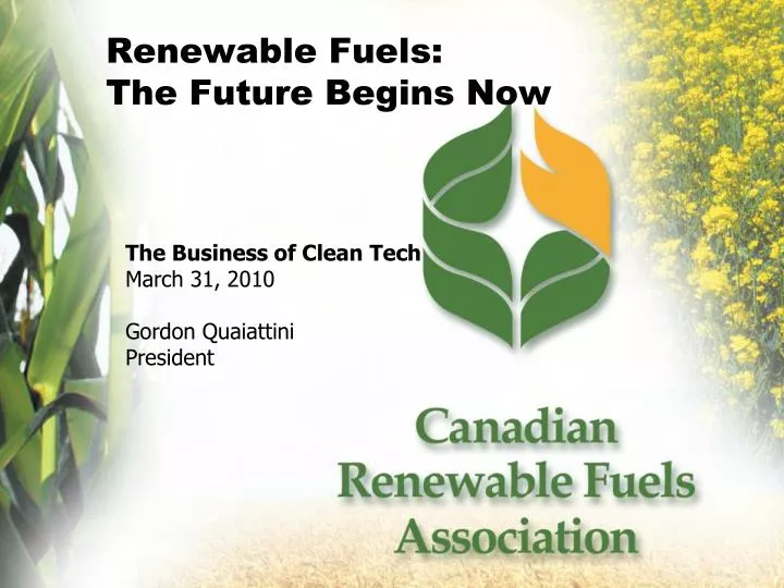 renewable fuels the future begins now
