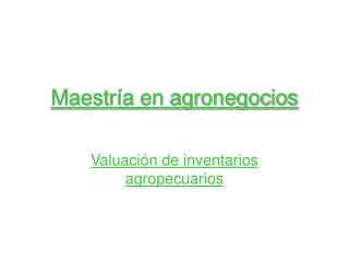maestr a en agronegocios