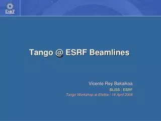 Tango @ ESRF Beamlines