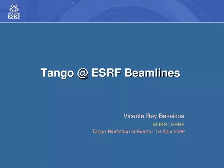 tango @ esrf beamlines