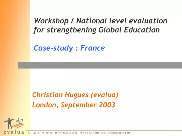 workshop national level evaluation for strengthening global education case study france