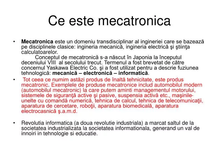 ce este mecatronica