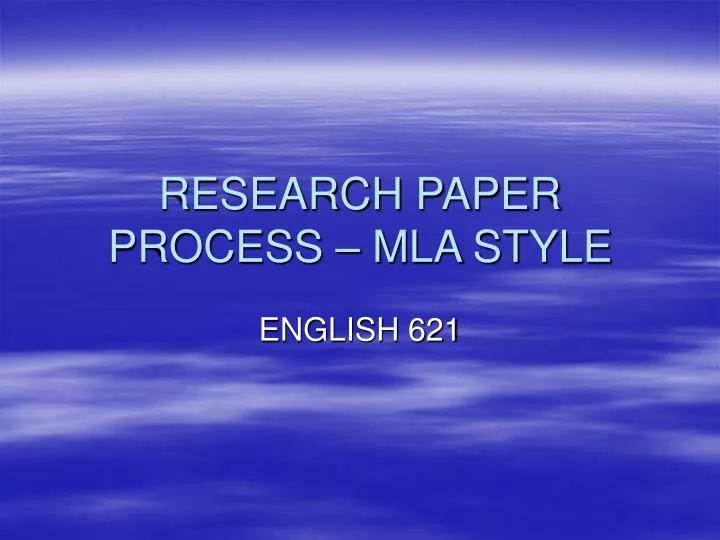 research paper process mla style