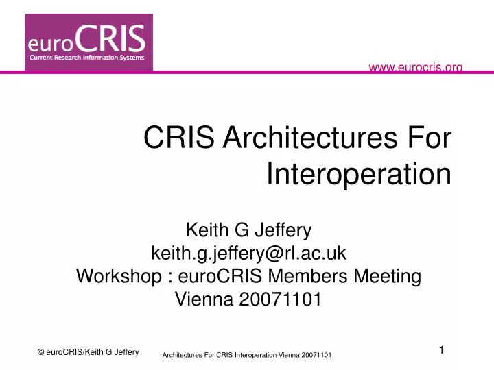 cris architectures for interoperation