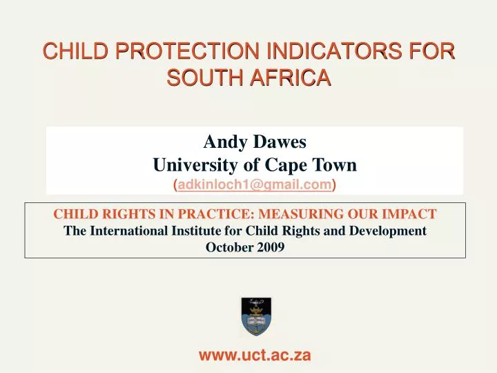 child protection indicators for south africa