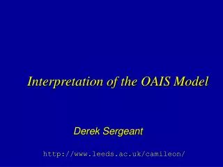 Interpretation of the OAIS Model