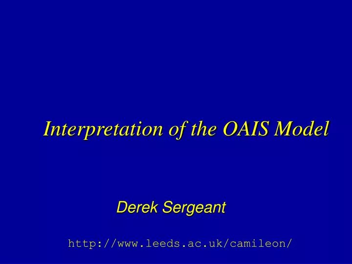 interpretation of the oais model