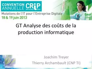 gt analyse des co ts de la production informatique