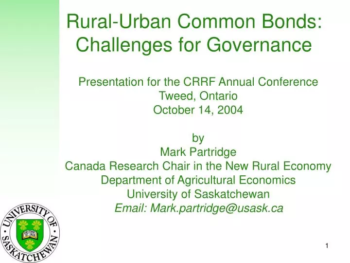 rural urban common bonds challenges for governance