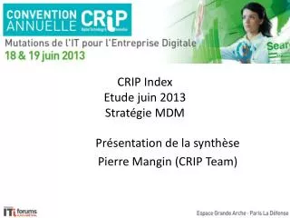 crip index etude juin 2013 strat gie mdm