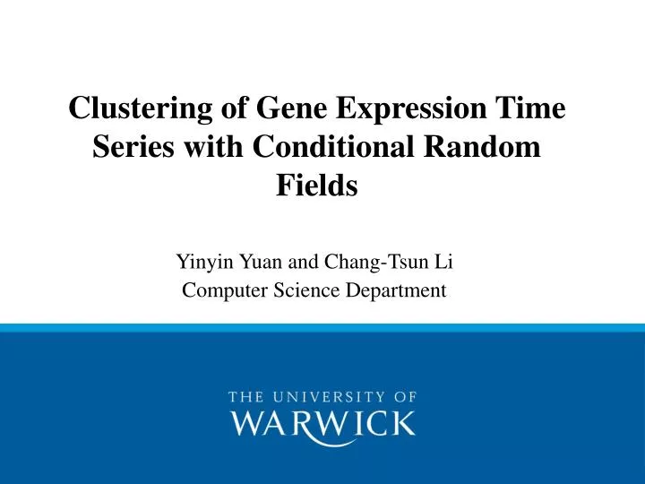 clustering of gene expression time series with conditional random fields