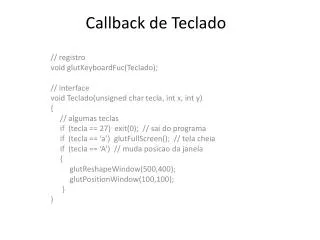 callback de teclado