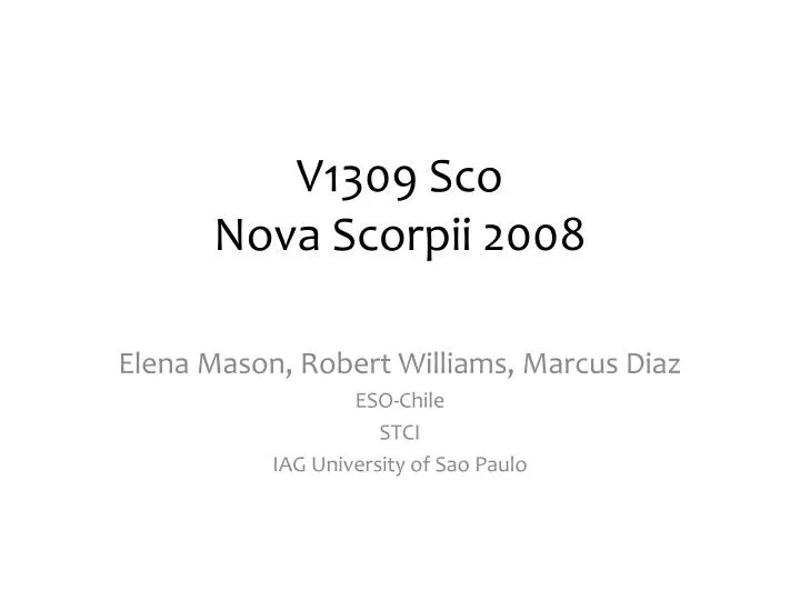 v1309 sco nova scorpii 2008