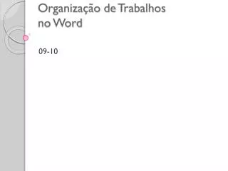 organiza o de trabalhos no word