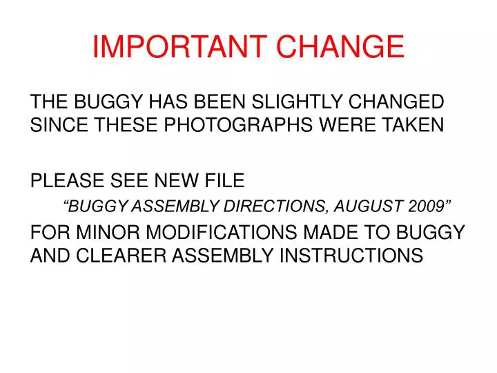 important change