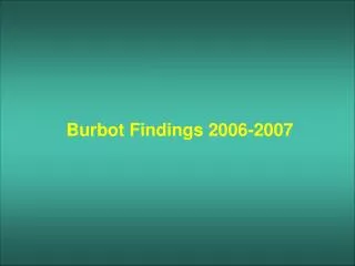 Burbot Findings 2006-2007
