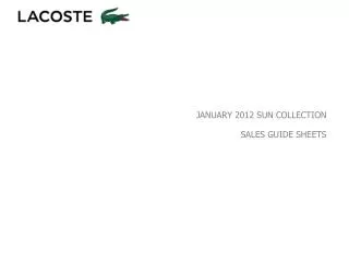 JANUARY 2012 SUN COLLECTION SALES GUIDE SHEETS