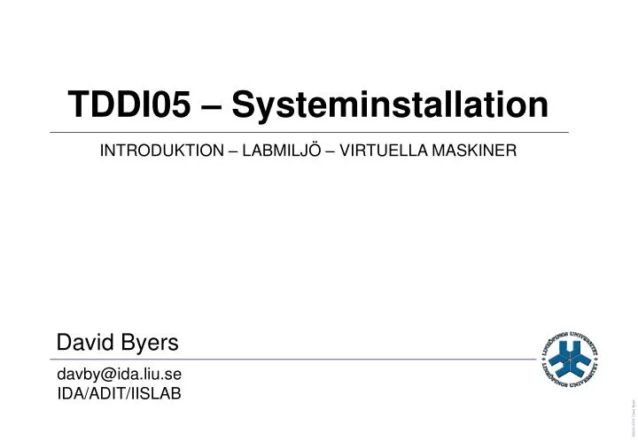 tddi05 systeminstallation