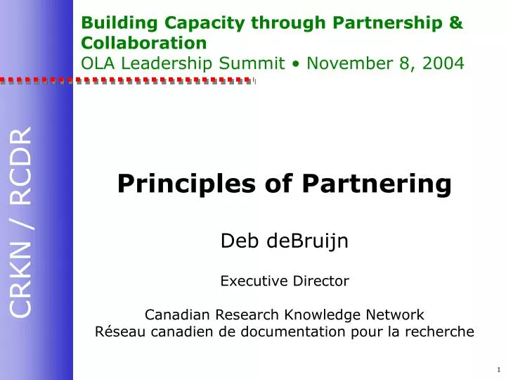 building capacity through partnership collaboration ola leadership summit november 8 2004