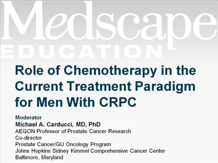 role of chemotherapy in the current treatment paradigm for men with crpc