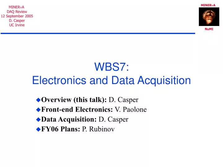 wbs7 electronics and data acquisition