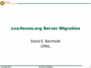 cca-forum Server Migration