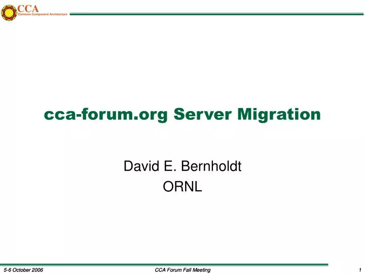 cca forum org server migration