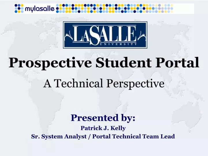prospective student portal a technical perspective