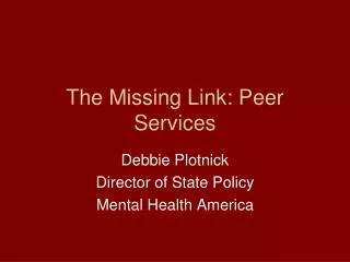 The Missing Link: Peer Services