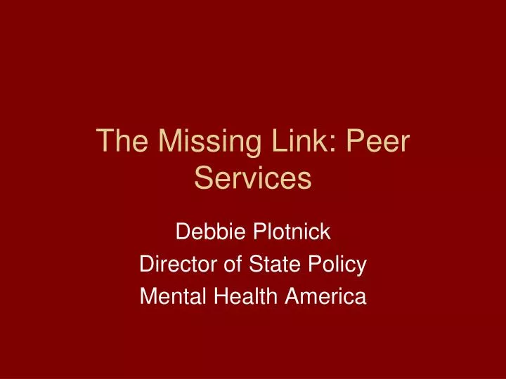 the missing link peer services