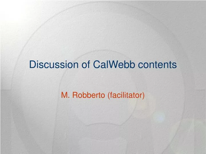 discussion of calwebb contents