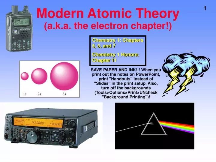 modern atomic theory a k a the electron chapter