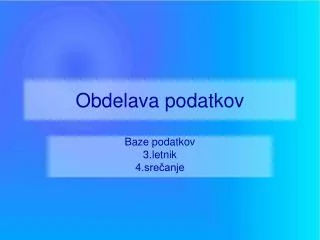 obdelava podatkov