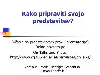 kako pripraviti svojo predstavitev