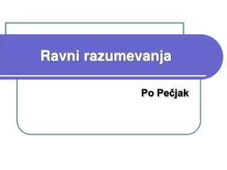 ravni razumevanja
