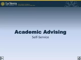 Academic Advising Self-Service