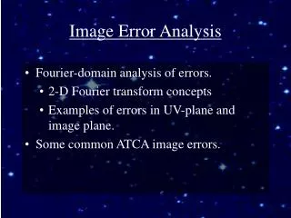 Image Error Analysis