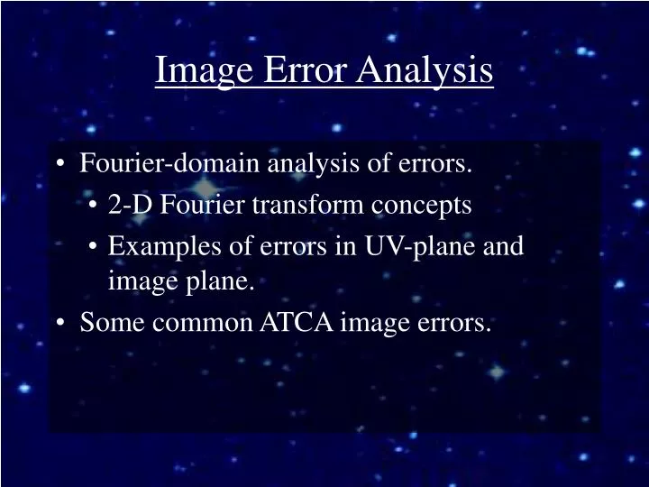 image error analysis