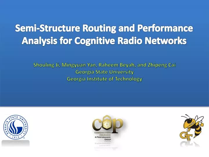 semi structure routing and performance analysis for cognitive radio networks
