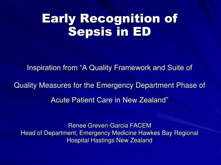 early recognition of sepsis in ed