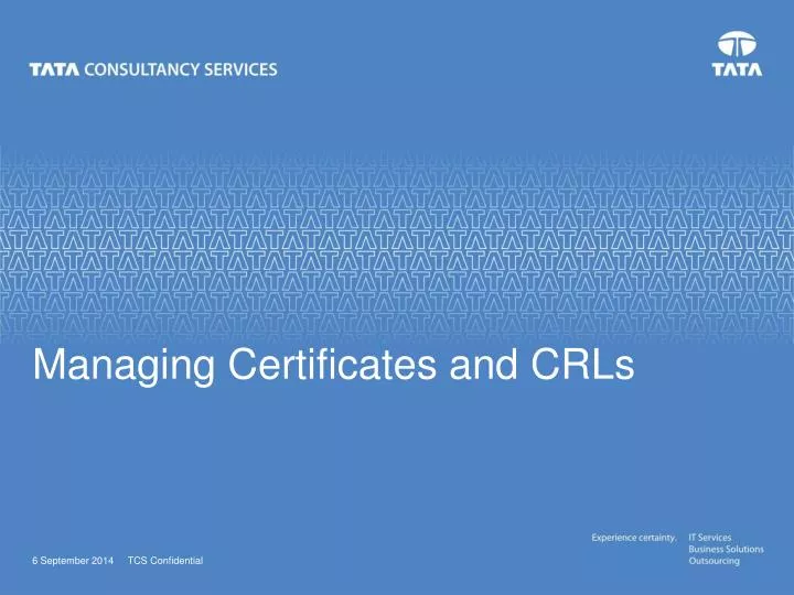 managing certificates and crls
