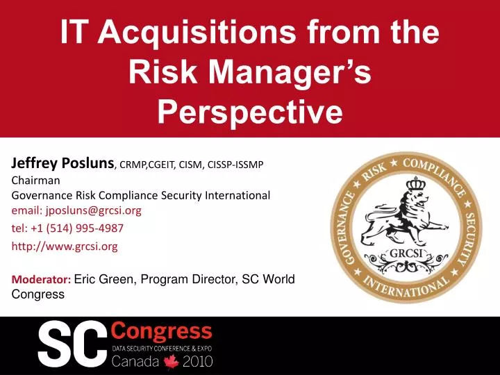 it acquisitions from the risk manager s perspective