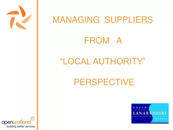 managing suppliers from a local authority perspective