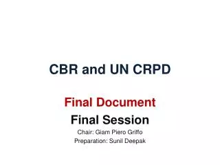 CBR and UN CRPD
