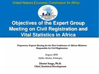Objectives of the Expert Group Meeting on Civil Registration and Vital Statistics in Africa