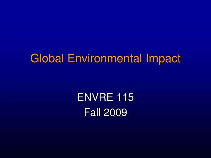 global environmental impact