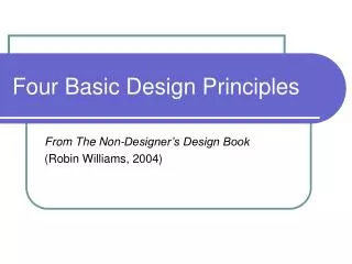 Four Basic Design Principles