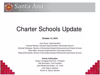 Charter Schools Update