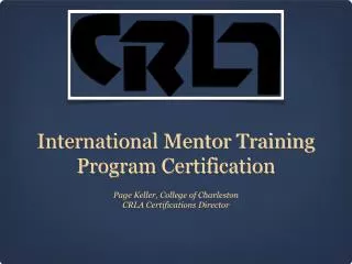 International Mentor Training Program Certification